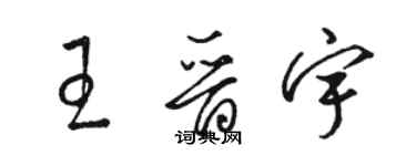 駱恆光王晉宇草書個性簽名怎么寫