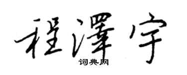 王正良程澤宇行書個性簽名怎么寫