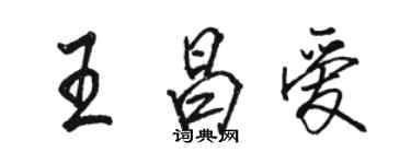 駱恆光王昌愛行書個性簽名怎么寫