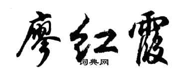 胡問遂廖紅霞行書個性簽名怎么寫