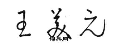 駱恆光王美元草書個性簽名怎么寫