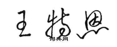 駱恆光王特恩草書個性簽名怎么寫