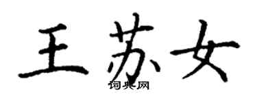 丁謙王蘇女楷書個性簽名怎么寫