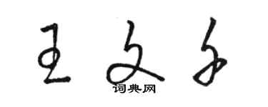 駱恆光王文千草書個性簽名怎么寫