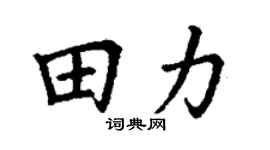 丁謙田力楷書個性簽名怎么寫