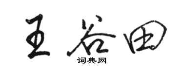 駱恆光王谷田行書個性簽名怎么寫