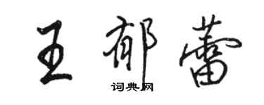 駱恆光王郁蕾行書個性簽名怎么寫