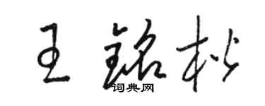 駱恆光王銘楷草書個性簽名怎么寫