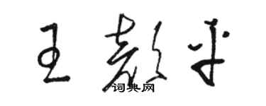 駱恆光王顏平草書個性簽名怎么寫