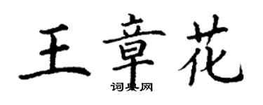 丁謙王章花楷書個性簽名怎么寫