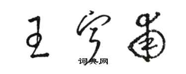 駱恆光王寧甫草書個性簽名怎么寫