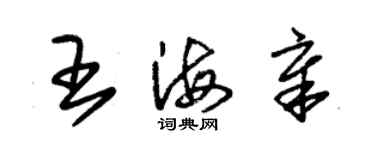 朱錫榮王海章草書個性簽名怎么寫