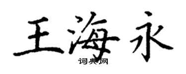 丁謙王海永楷書個性簽名怎么寫