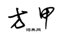 朱錫榮方甲草書個性簽名怎么寫