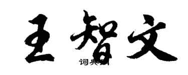 胡問遂王智文行書個性簽名怎么寫