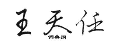 駱恆光王天任行書個性簽名怎么寫