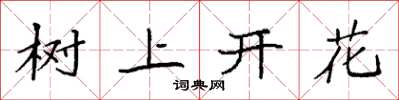 袁強樹上開花楷書怎么寫