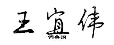 曾慶福王宜偉行書個性簽名怎么寫