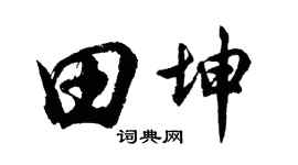 胡問遂田坤行書個性簽名怎么寫