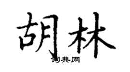 丁謙胡林楷書個性簽名怎么寫