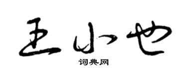 曾慶福王小也草書個性簽名怎么寫