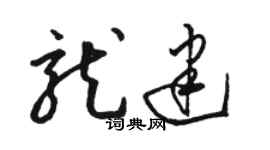 駱恆光龍建草書個性簽名怎么寫