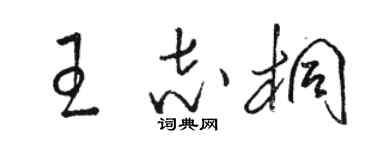 駱恆光王志桐草書個性簽名怎么寫
