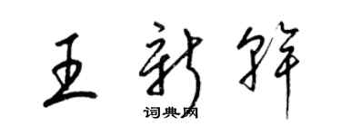 梁錦英王新乾草書個性簽名怎么寫