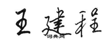 駱恆光王建程行書個性簽名怎么寫