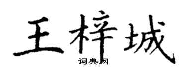 丁謙王梓城楷書個性簽名怎么寫