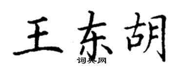 丁謙王東胡楷書個性簽名怎么寫