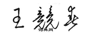 駱恆光王競春草書個性簽名怎么寫