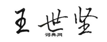駱恆光王世堅行書個性簽名怎么寫