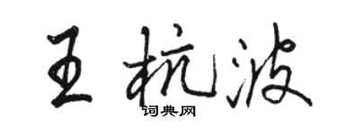 駱恆光王杭波行書個性簽名怎么寫