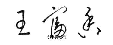 駱恆光王富香草書個性簽名怎么寫