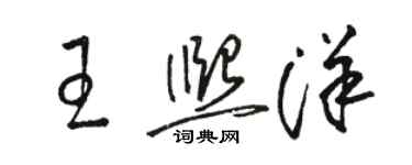 駱恆光王熙洋草書個性簽名怎么寫