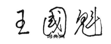 駱恆光王國魁草書個性簽名怎么寫