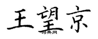 丁謙王望京楷書個性簽名怎么寫