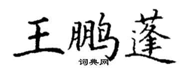 丁謙王鵬蓬楷書個性簽名怎么寫