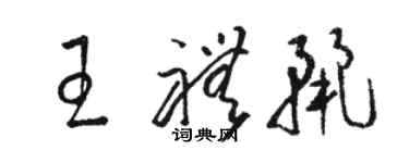 駱恆光王禮麗草書個性簽名怎么寫