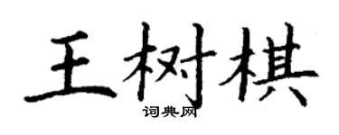丁謙王樹棋楷書個性簽名怎么寫