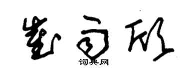 朱錫榮崔雨欣草書個性簽名怎么寫