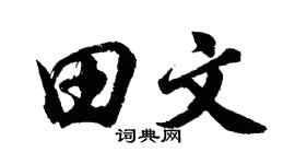 胡問遂田文行書個性簽名怎么寫