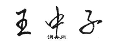 駱恆光王中子行書個性簽名怎么寫