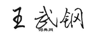 駱恆光王武鋼行書個性簽名怎么寫