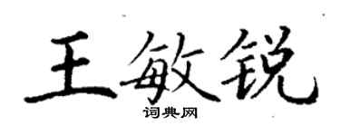 丁謙王敏銳楷書個性簽名怎么寫