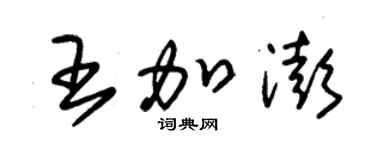 朱錫榮王加澎草書個性簽名怎么寫