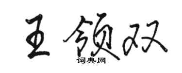 駱恆光王領雙行書個性簽名怎么寫