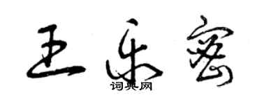 曾慶福王樂密草書個性簽名怎么寫