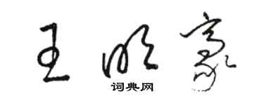 駱恆光王明豪草書個性簽名怎么寫